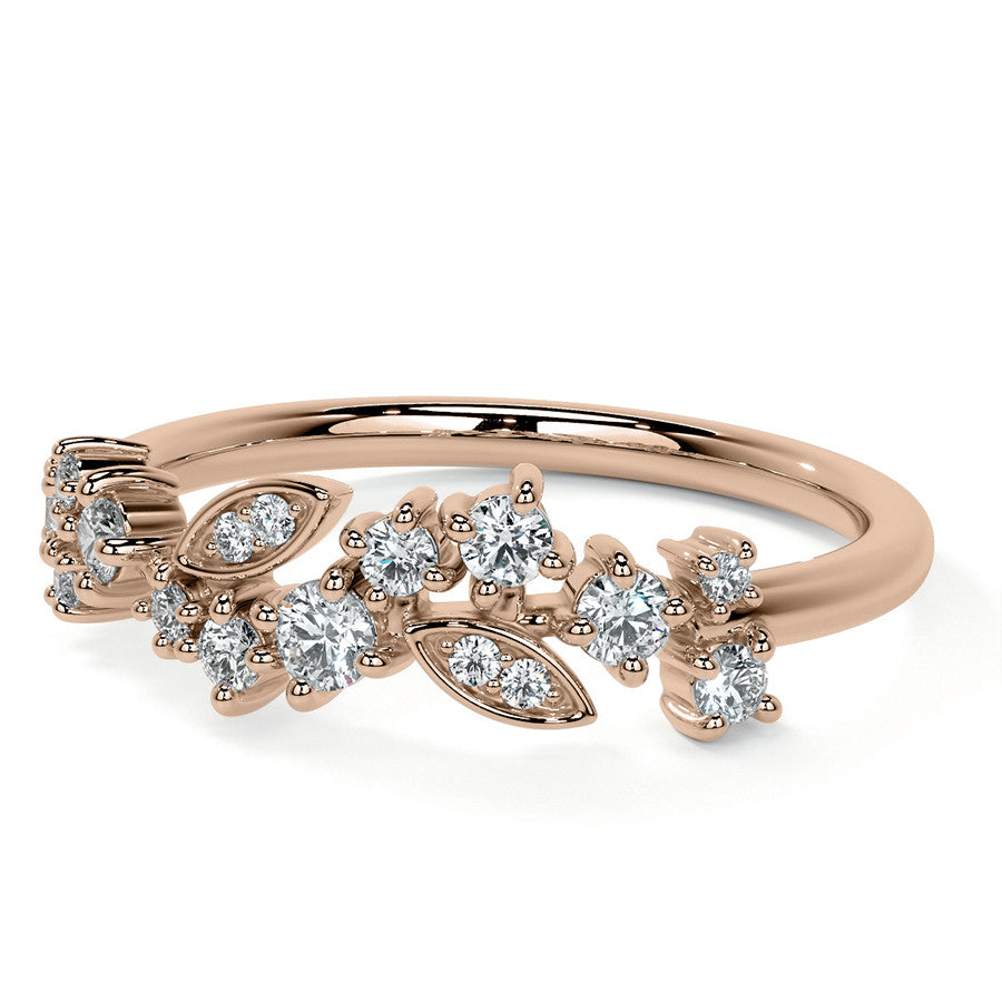 Unique Round and Marquise Shaped Moissanite Stackable Band