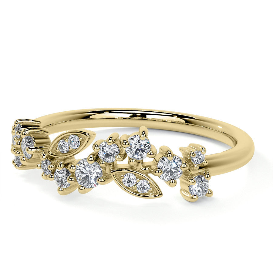Unique Round and Marquise Shaped Moissanite Stackable Band