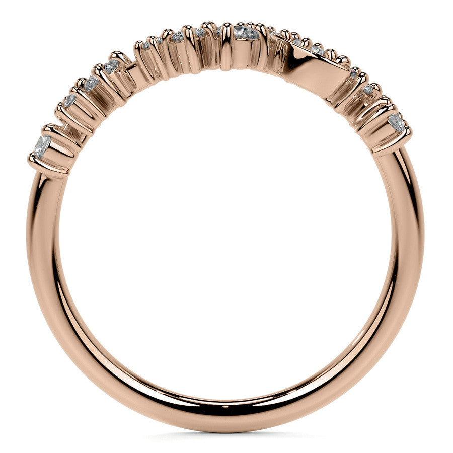 Unique Round and Marquise Shaped Moissanite Stackable Band