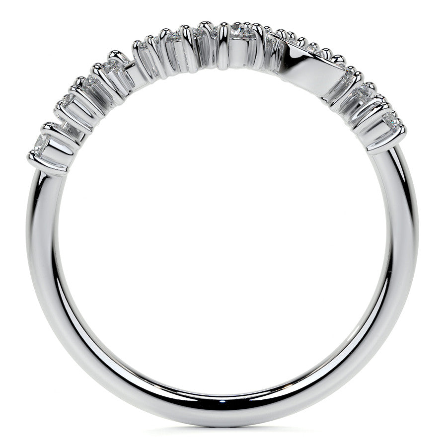 Unique Round and Marquise Shaped Moissanite Stackable Band