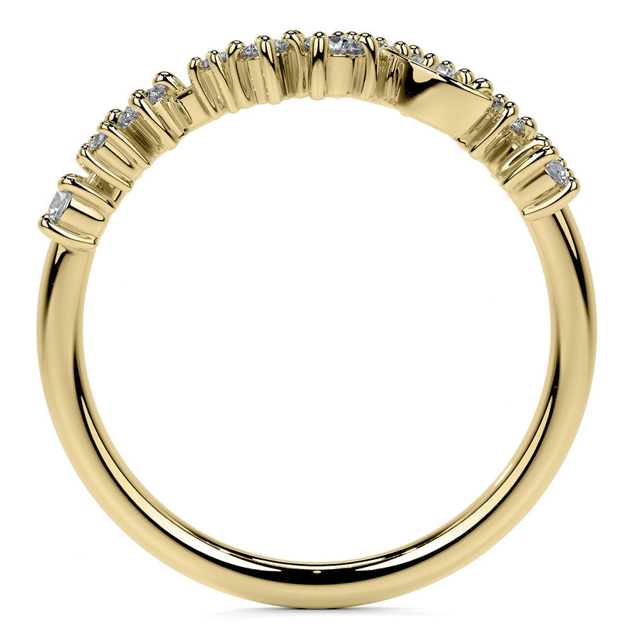 Unique Round and Marquise Shaped Moissanite Stackable Band