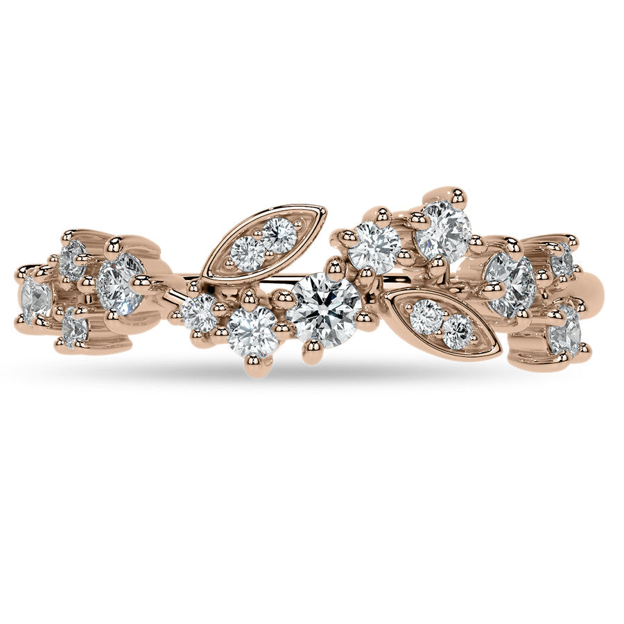 Unique Round and Marquise Shaped Moissanite Stackable Band