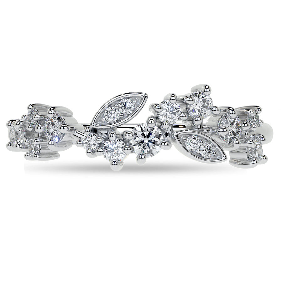 Unique Round and Marquise Shaped Moissanite Stackable Band