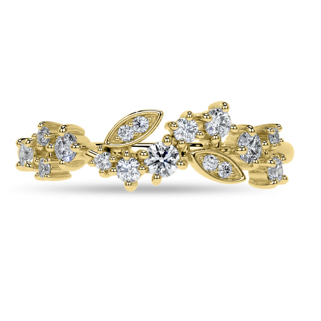 Unique Round and Marquise Shaped Moissanite Stackable Band