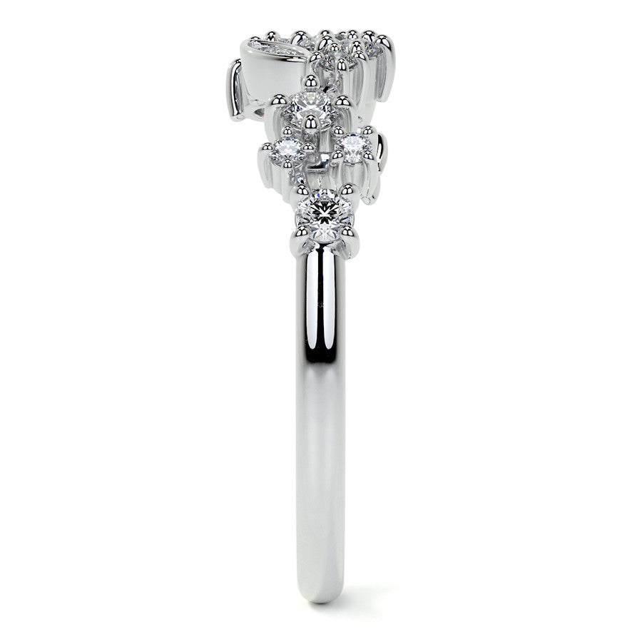Unique Round and Marquise Shaped Moissanite Stackable Band