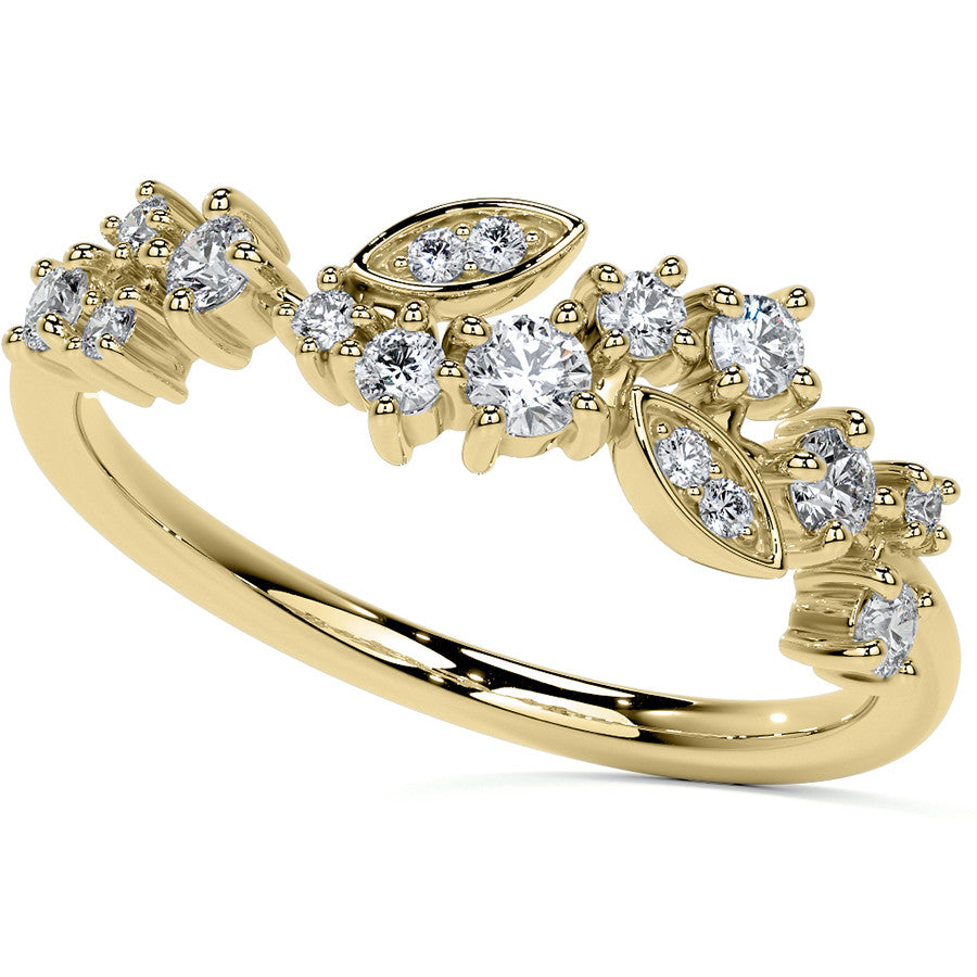 Unique Round and Marquise Shaped Moissanite Stackable Band
