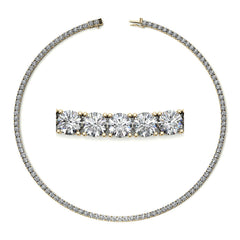 4-Prong 3.5mm Round Brilliant Moissanite Tennis Necklace 16.4ct - 20.4ct