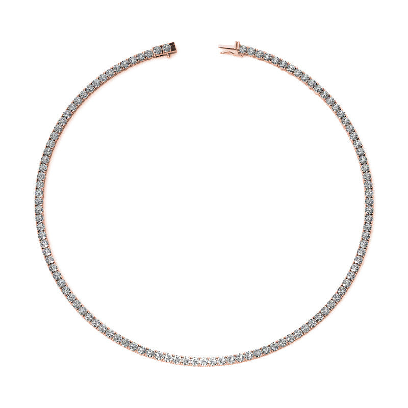 4-Prong 3.5mm Round Brilliant Moissanite Tennis Necklace 16.4ct - 20.4ct