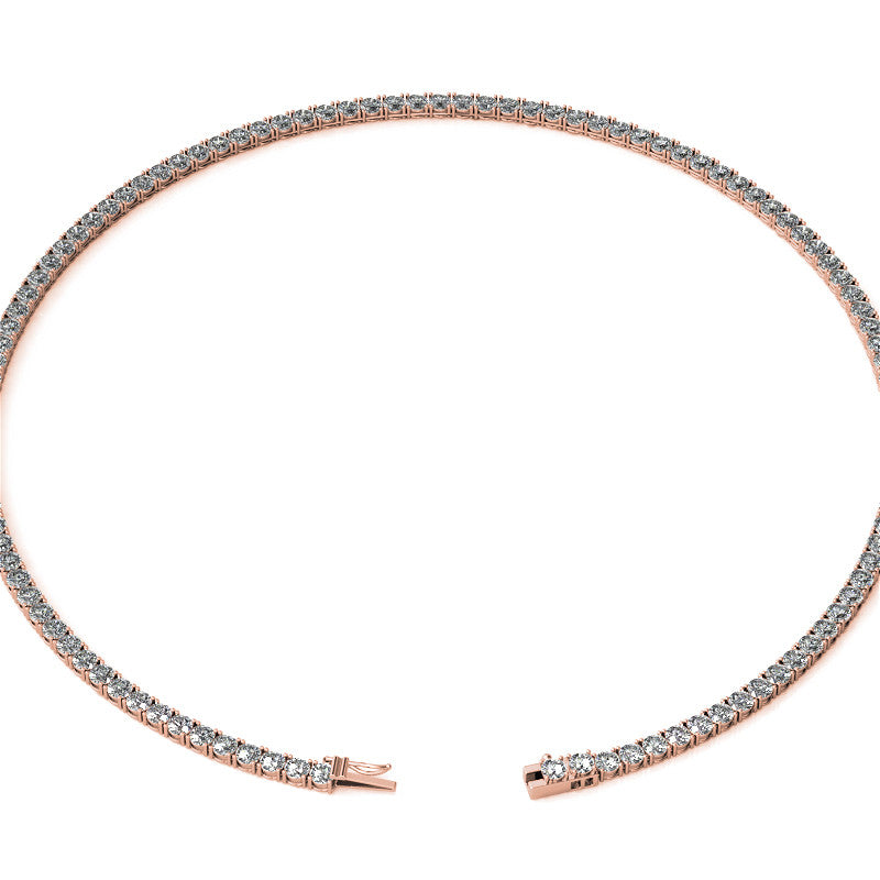 4-Prong 3.5mm Round Brilliant Moissanite Tennis Necklace 16.4ct - 20.4ct