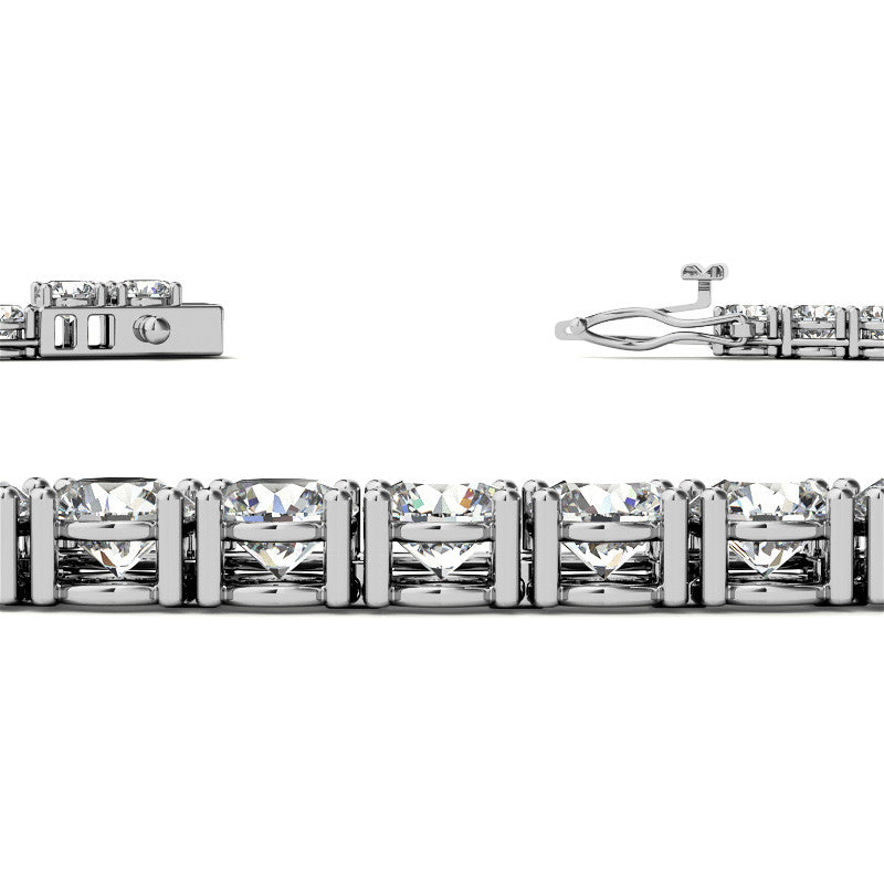 4-Prong 3.5mm Round Brilliant Moissanite Tennis Necklace 16.4ct - 20.4ct