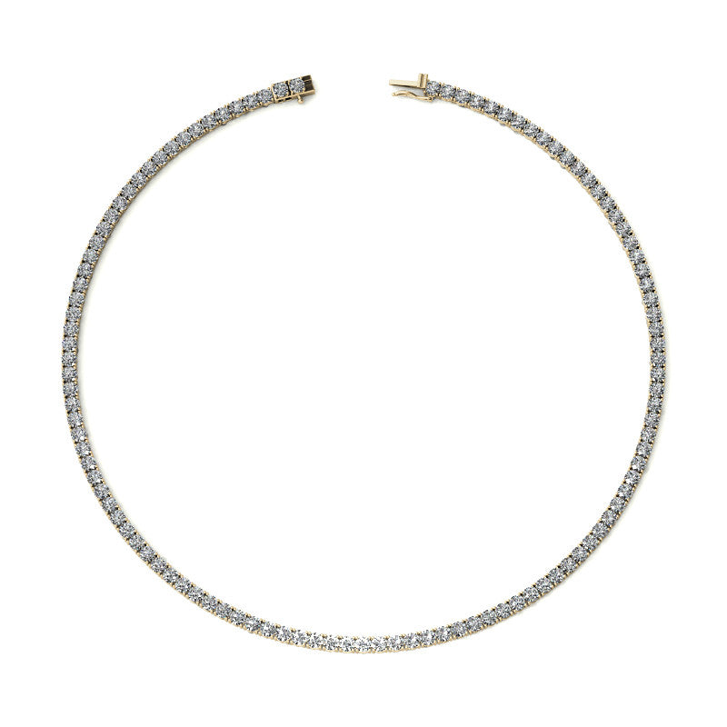 4-Prong 3.5mm Round Brilliant Moissanite Tennis Necklace 16.4ct - 20.4ct