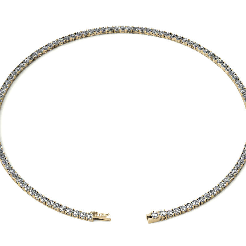 4-Prong 3.5mm Round Brilliant Moissanite Tennis Necklace 16.4ct - 20.4ct