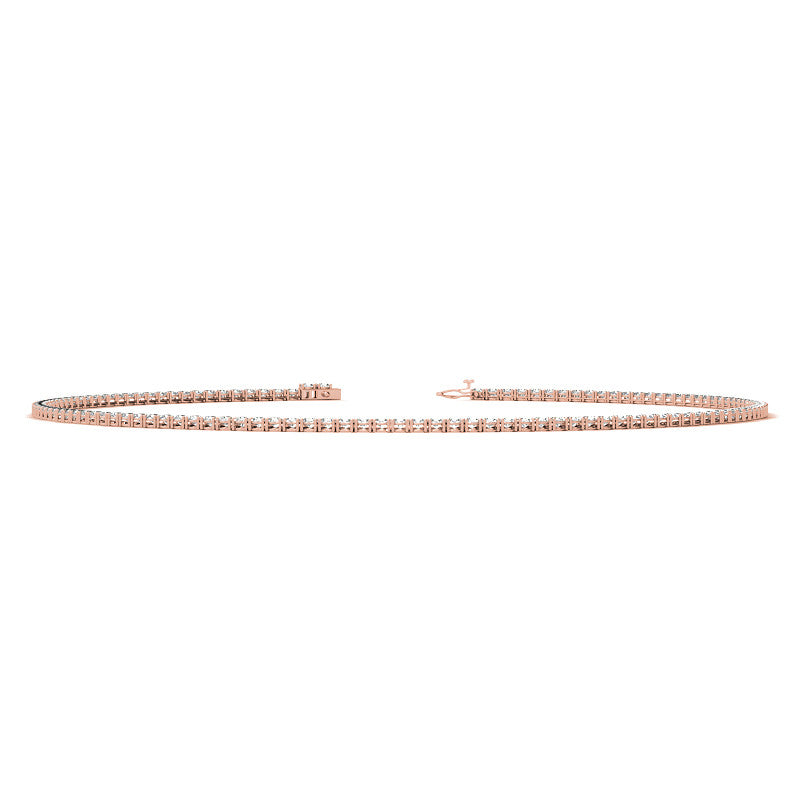 4-Prong 3mm Round Brilliant Moissanite Tennis Necklace 12.5ct-15.7ct