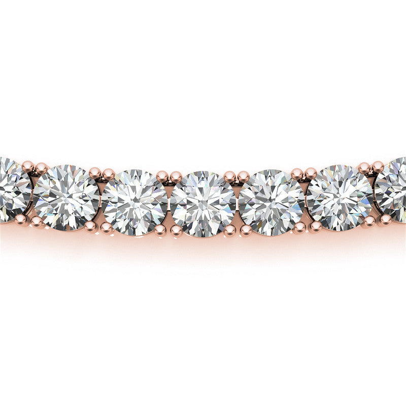 4-Prong 3mm Round Brilliant Moissanite Tennis Necklace 12.5ct-15.7ct