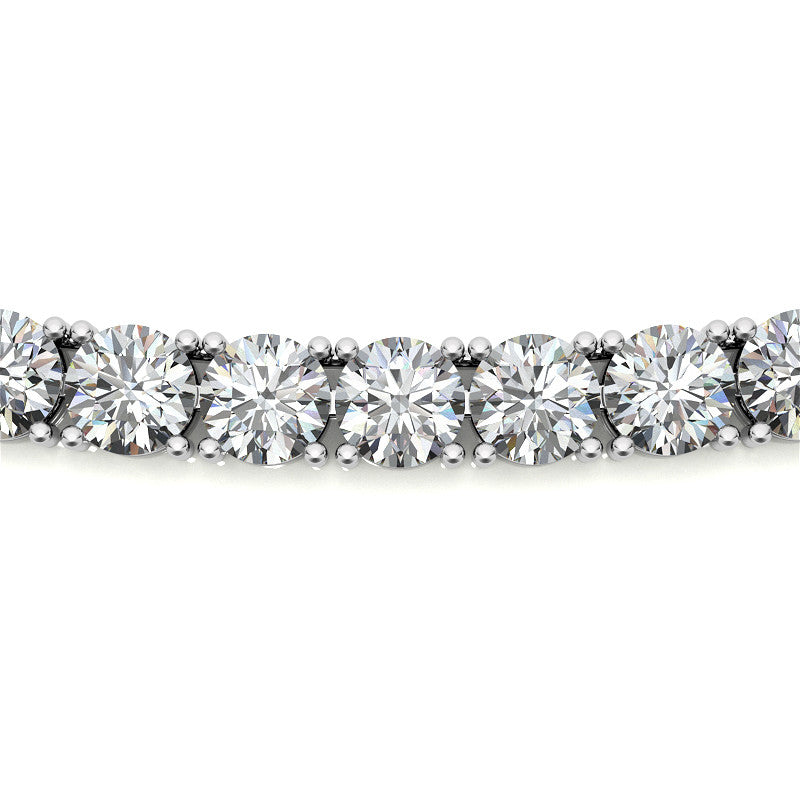 4-Prong 3mm Round Brilliant Moissanite Tennis Necklace 12.5ct-15.7ct