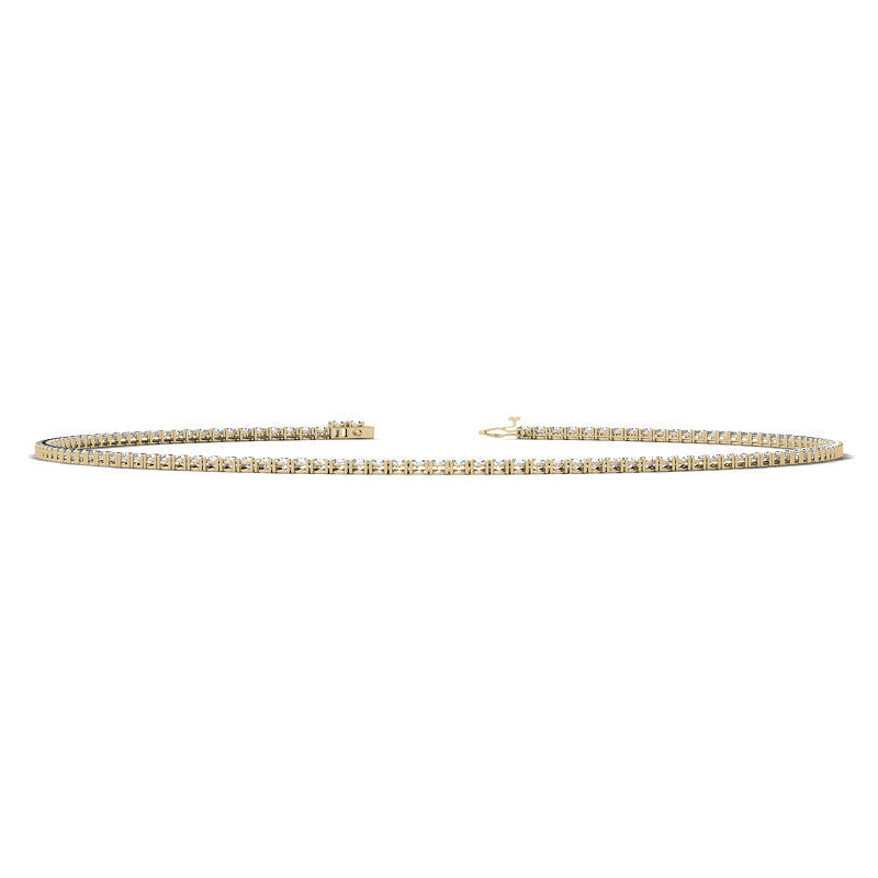 4-Prong 3mm Round Brilliant Moissanite Tennis Necklace 12.5ct-15.7ct