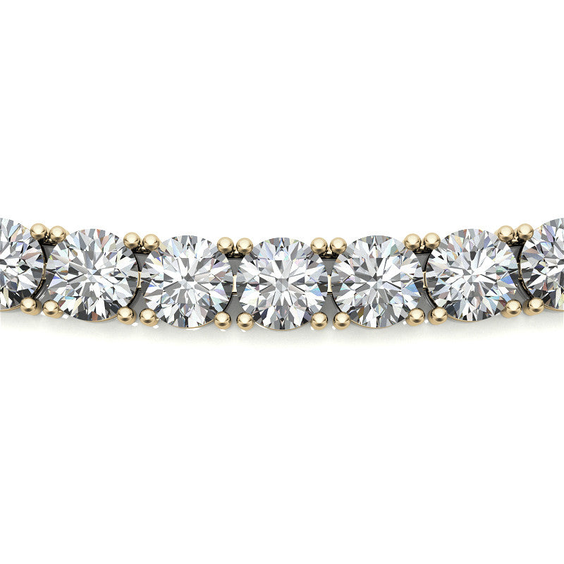 4-Prong 3mm Round Brilliant Moissanite Tennis Necklace 12.5ct-15.7ct