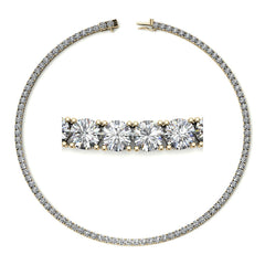 4-Prong 4mm Round Brilliant Moissanite Tennis Necklace 23.25ct - 29.25ct