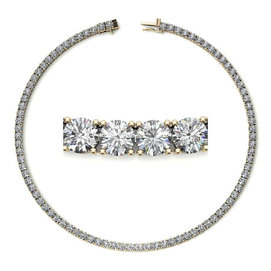 4-Prong 4.5mm Round Brilliant Moissanite Tennis Necklace 28.4ct - 35.3ct