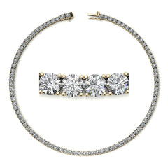 4-Prong 4.5mm Round Brilliant Moissanite Tennis Necklace 28.4ct - 35.3ct