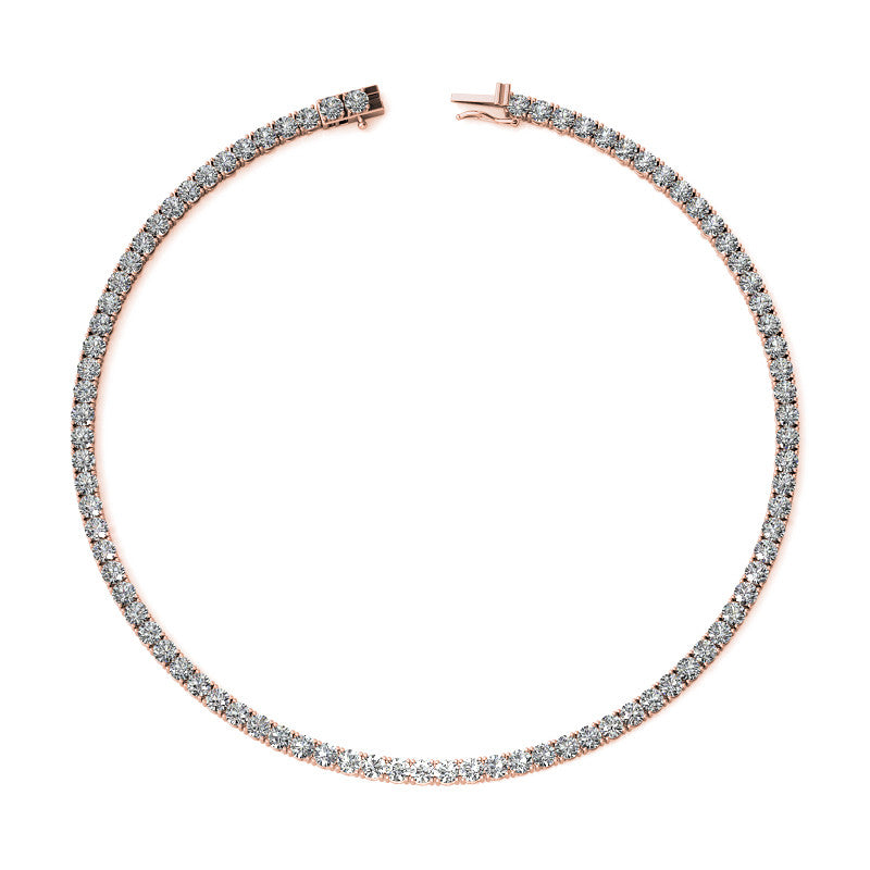 4-Prong 4.5mm Round Brilliant Moissanite Tennis Necklace 28.4ct - 35.3ct