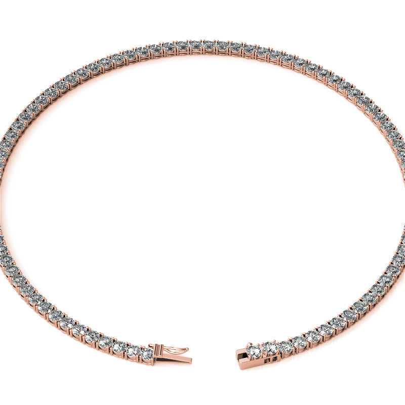 4-Prong 4.5mm Round Brilliant Moissanite Tennis Necklace 28.4ct - 35.3ct