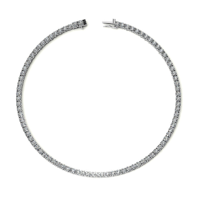 4-Prong 4.5mm Round Brilliant Moissanite Tennis Necklace 28.4ct - 35.3ct