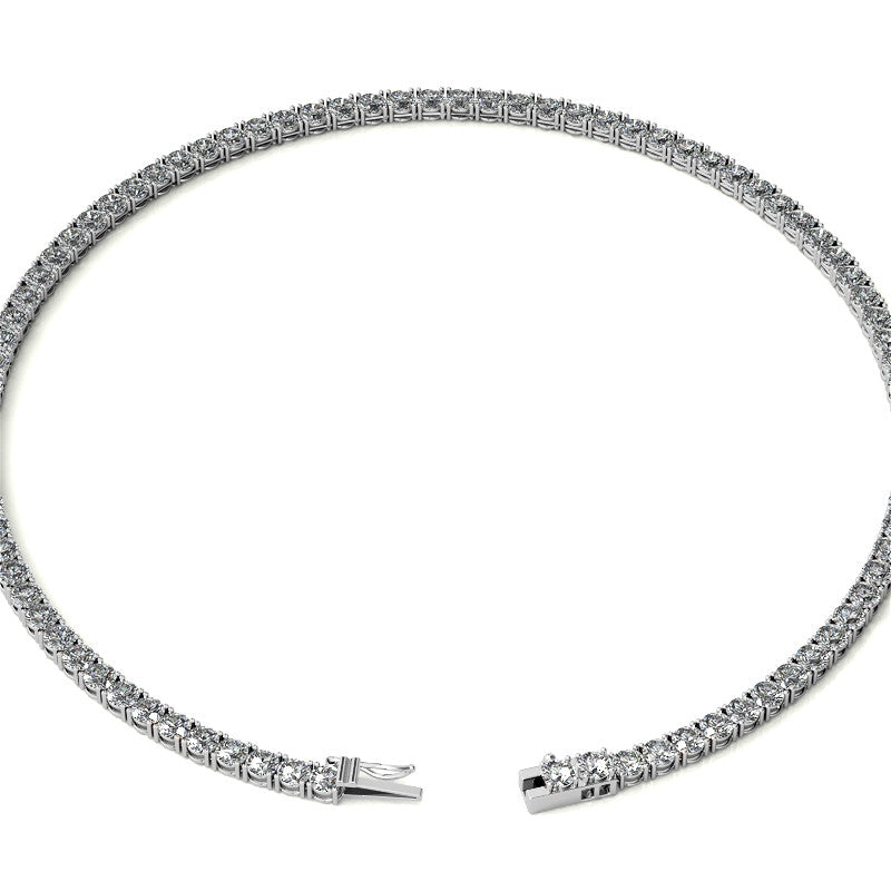 4-Prong 4.5mm Round Brilliant Moissanite Tennis Necklace 28.4ct - 35.3ct