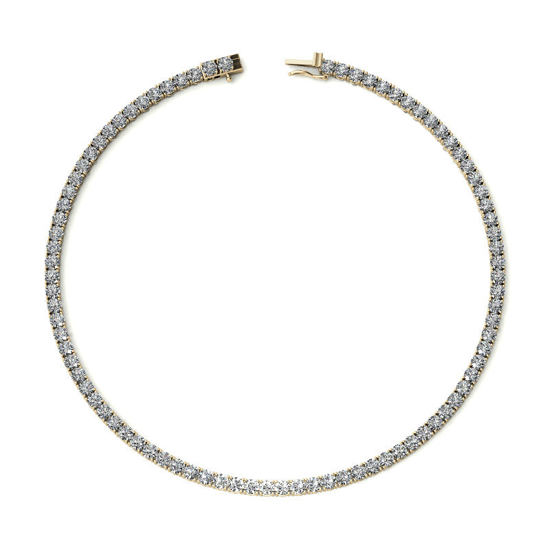 4-Prong 4.5mm Round Brilliant Moissanite Tennis Necklace 28.4ct - 35.3ct
