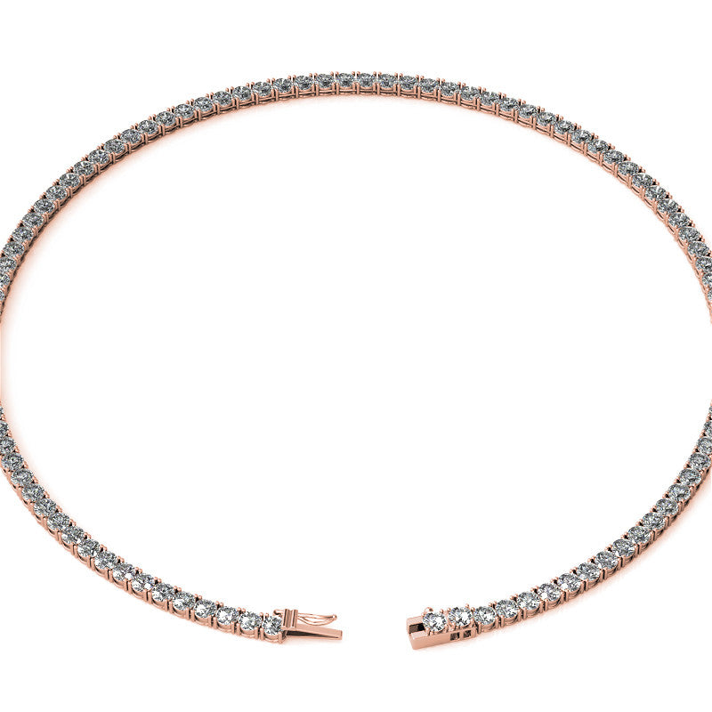 4-Prong 4mm Round Brilliant Moissanite Tennis Necklace 23.25ct - 29.25ct