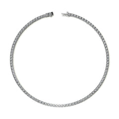 4-Prong 4mm Round Brilliant Moissanite Tennis Necklace 23.25ct - 29.25ct