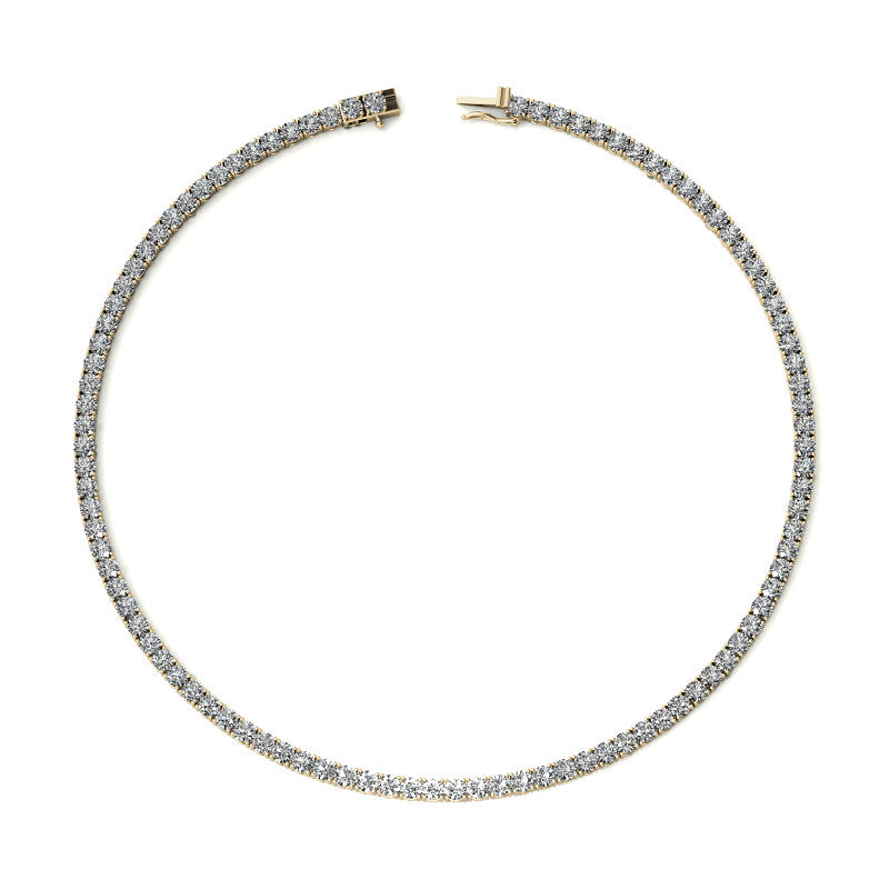 4-Prong 4mm Round Brilliant Moissanite Tennis Necklace 23.25ct - 29.25ct