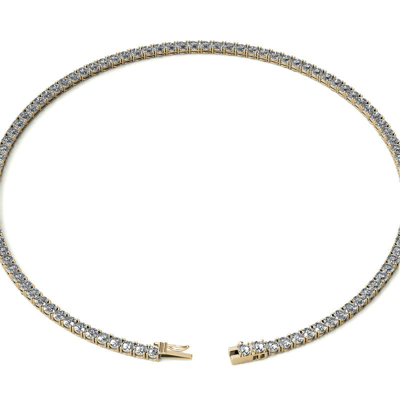 4-Prong 4mm Round Brilliant Moissanite Tennis Necklace 23.25ct - 29.25ct