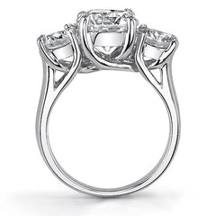4.5ct (9.5/5mm) Round Brilliant Moissanite Trellis 3 Stone Ring