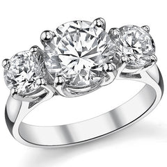 3.0ct (8.0/5.0mm) Round Brilliant Moissanite Trellis 3 Stone Ring