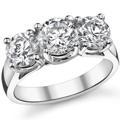 2.5ct (6.5/6.0mm) Round Brilliant Moissanite Trellis 3 Stone Ring