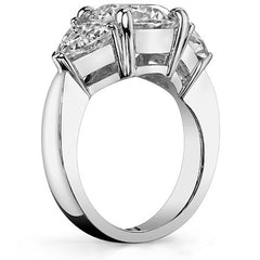 5.3ct (9.5mm/6.5mm) Round & Trillion Moissanite Three Stone Ring