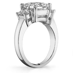 4.1ct (8mm/4mm) Princess cut Moissanite Three Stone Ring