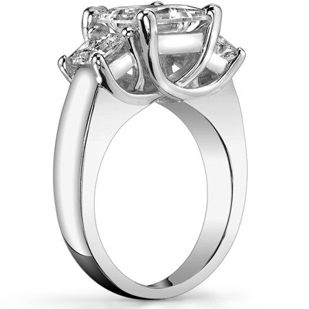 4.4ct (8mm/4.5mm) Princess cut Moissanite Three Stone Ring