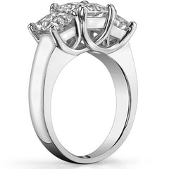 3.0ct (7mm/4mm) Princess cut Moissanite Three Stone Ring