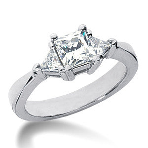 1.3ct (5mm/4mm) Princess & Trillion Moissanite 3-Stone Ring