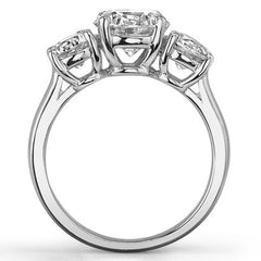2.5ct(7.5mm,5.0mm) Three-Stone Round Brilliant Moissanite Ring