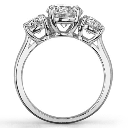2.25ct(7mm,5mm) Three-Stone Round Brilliant Moissanite Ring