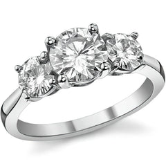 2.25ct(7mm,5mm) Three-Stone Round Brilliant Moissanite Ring
