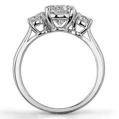 2.0ct(6.5mm,5.0mm) Three-Stone Round Brilliant Moissanite Ring