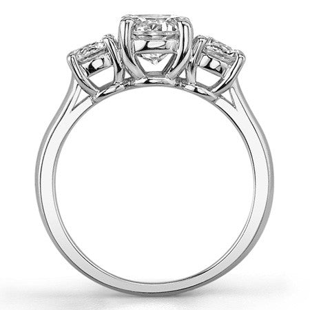 1.9ct (7mm,4.5mm) Three-Stone Round Brilliant Moissanite Ring