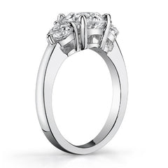 8mm/5mm Round Brilliant Moissanite 3-Stone Ring (3ct)