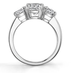 8mm/5mm Round Brilliant Moissanite 3-Stone Ring (3ct)