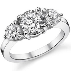 8mm/5mm Round Brilliant Moissanite 3-Stone Ring (3ct)