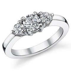 6mm/4mm Round Brilliant Moissanite 3-Stone Ring (1.25ct)